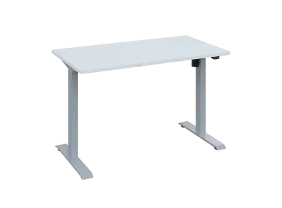 Flexi 27-12 výškově nastavitelný stůl, kovová podnož stříbrná, deska 25 mm, široký 1200 mm, bílá